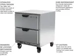 Beverage Air UCFD27AHC-2 27'' 1 Section Undercounter Freezer with Solid 2 Drawers and Front Breathing Compressor