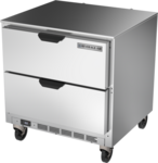 Beverage Air UCFD32AHC-2 32'' 1 Section Undercounter Freezer with Solid 2 Drawers and Side / Rear Breathing Compressor
