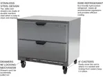 Beverage Air UCFD36AHC-2 36'' 2 Section Undercounter Freezer with Solid 2 Drawers and Front Breathing Compressor