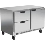 Beverage Air UCFD48AHC-2 48'' 2 Section Undercounter Freezer with 1 Right Hinged Solid Door 2 Drawers and Front Breathing Compressor