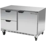 Beverage Air UCFD48AHC-2 48'' 2 Section Undercounter Freezer with 1 Right Hinged Solid Door 2 Drawers and Front Breathing Compressor