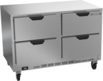 Beverage Air UCFD48AHC-4 48'' 2 Section Undercounter Freezer with Solid 4 Drawers and Front Breathing Compressor