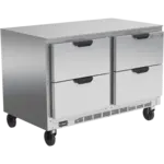 Beverage Air UCFD48AHC-4 48'' 2 Section Undercounter Freezer with Solid 4 Drawers and Front Breathing Compressor