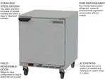 Beverage Air UCR27AHC 27'' 1 Section Undercounter Refrigerator with 1 Right Hinged Solid Door and Side / Rear Breathing Compressor
