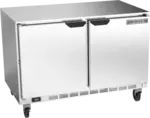 Beverage Air UCR48AHC 48'' 2 Section Undercounter Refrigerator with 2 Left/Right Hinged Solid Doors and Side / Rear Breathing Compressor