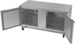 Beverage Air UCR60AHC 60'' 2 Section Undercounter Refrigerator with 2 Left/Right Hinged Solid Doors and Front Breathing Compressor