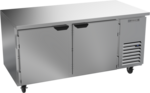 Beverage Air UCR67AHC 67'' 2 Section Undercounter Refrigerator with 2 Left/Right Hinged Solid Doors and Front Breathing Compressor