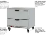 Beverage Air UCRD36AHC-2 36'' 1 Section Undercounter Refrigerator with 2 Drawers and Front Breathing Compressor