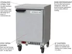 Beverage Air WTF20HC-FLT 20'' 1 Door Low Profile Worktop Freezer with Side / Rear Breathing Compressor - 2.34 cu. ft.