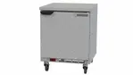 Beverage Air WTF27AHC-FLT 27'' 1 Door Counter Height Worktop Freezer with Side / Rear Breathing Compressor - 6.13 cu. ft.