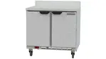 Beverage Air WTF36AHC 36'' 2 Door Counter Height Worktop Freezer with Side / Rear Breathing Compressor - 8.69 cu. ft.