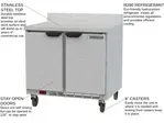Beverage Air WTF36AHC-FIP 36'' 2 Door Counter Height Worktop Freezer with Side / Rear Breathing Compressor - 6.69 cu. ft.
