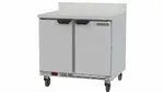 Beverage Air WTF36AHC-FIP 36'' 2 Door Counter Height Worktop Freezer with Side / Rear Breathing Compressor - 6.69 cu. ft.