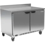 Beverage Air WTF48AHC 48'' 2 Door Counter Height Worktop Freezer with Side / Rear Breathing Compressor - 11.04 cu. ft.