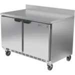 Beverage Air WTF48AHC 48'' 2 Door Counter Height Worktop Freezer with Side / Rear Breathing Compressor - 11.04 cu. ft.