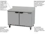 Beverage Air WTF48AHC-FIP 48'' 2 Door Counter Height Worktop Freezer with Side / Rear Breathing Compressor - 11.04 cu. ft.