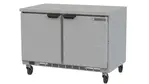 Beverage Air WTF48AHC-FLT 48'' 2 Door Counter Height Worktop Freezer with Side / Rear Breathing Compressor - 13.9 cu. ft.