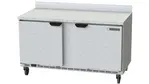 Beverage Air WTF60AHC 60'' 2 Door Counter Height Worktop Freezer with Side / Rear Breathing Compressor - 13.3 cu. ft.