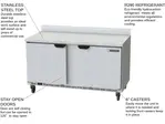 Beverage Air WTF60AHC 60'' 2 Door Counter Height Worktop Freezer with Side / Rear Breathing Compressor - 13.3 cu. ft.