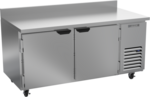 Beverage Air WTF67AHC 67'' 2 Door Counter Height Worktop Freezer with Side / Rear Breathing Compressor - 27.0 cu. ft.