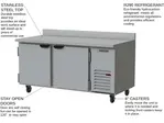 Beverage Air WTF67AHC 67'' 2 Door Counter Height Worktop Freezer with Side / Rear Breathing Compressor - 27.0 cu. ft.