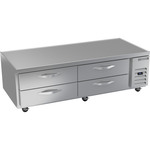 Beverage Air WTFCS72HC 72" 4 Drawer Freezer Base, Stainless Steel and Aluminum with Marine Edge Top - 115 Volts