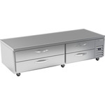 Beverage Air WTFCS84HC 84" 4 Drawer Freezer Base, Stainless Steel and Aluminum with Marine Edge Top - 115 Volts