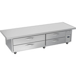 Beverage Air WTFCS84HC-96 96" 4 Drawer Freezer Base, Stainless Steel and Aluminum with Marine Edge Top - 115 Volts