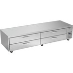 Beverage Air WTFCS96HC 96" 4 Drawer Freezer Base, Stainless Steel and Aluminum with Marine Edge Top - 115 Volts