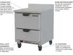 Beverage Air WTFD27AHC-2-FIP 27'' 2 Drawer Counter Height Worktop Freezer with Front Breathing Compressor - 6.13 cu. ft.