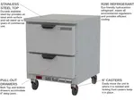 Beverage Air WTFD27AHC-2-FLT 27'' 2 Drawer Counter Height Worktop Freezer with Side / Rear Breathing Compressor - 6.13 cu. ft.