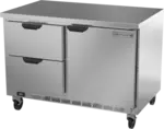 Beverage Air WTFD48AHC-2-FLT 48'' 1 Door 2 Drawer Counter Height Worktop Freezer with Side / Rear Breathing Compressor - 13.9 cu. ft.