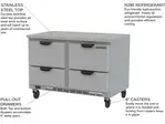 Beverage Air WTFD48AHC-4-FLT 48'' 4 Drawer Counter Height Worktop Freezer with Side / Rear Breathing Compressor - 13.9 cu. ft.