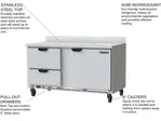 Beverage Air WTFD60AHC-2 60'' 1 Door 2 Drawer Counter Height Worktop Freezer with Side / Rear Breathing Compressor - 17.1 cu. ft.