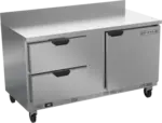 Beverage Air WTFD60AHC-2 60'' 1 Door 2 Drawer Counter Height Worktop Freezer with Side / Rear Breathing Compressor - 17.1 cu. ft.
