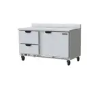 Beverage Air WTFD60AHC-2-FIP 60'' 2 Drawer Counter Height Worktop Freezer with Side / Rear Breathing Compressor - 17.1 cu. ft.