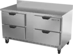 Beverage Air WTFD60AHC-4 60'' 4 Drawer Counter Height Worktop Freezer with Side / Rear Breathing Compressor - 14.39 cu. ft.
