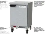 Beverage Air WTR20HC-FLT 20'' 1 Door Counter Height Worktop Refrigerator with Side / Rear Breathing Compressor - 2.25 cu. ft.