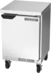 Beverage Air WTR20HC-FLT 20'' 1 Door Counter Height Worktop Refrigerator with Side / Rear Breathing Compressor - 2.25 cu. ft.