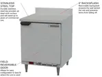 Beverage Air WTR27AHC 27'' 1 Door Counter Height Worktop Refrigerator with Side / Rear Breathing Compressor - 6.13 cu. ft.