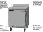 Beverage Air WTR27HC 27'' 1 Door Counter Height Worktop Refrigerator with Side / Rear Breathing Compressor - 5.25 cu. ft.