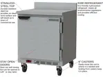 Beverage Air WTR27HC-FIP 27'' 1 Door Counter Height Worktop Refrigerator with Side / Rear Breathing Compressor - 5.25 cu. ft.