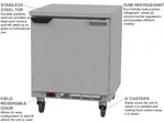 Beverage Air WTR27HC-FLT 27'' 1 Door Counter Height Worktop Refrigerator with Side / Rear Breathing Compressor - 5.25 cu. ft.