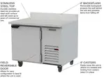 Beverage Air WTR41AHC 41'' 1 Door Counter Height Worktop Refrigerator with Side / Rear Breathing Compressor - 8.3 cu. ft.