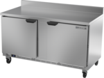 Beverage Air WTR60AHC-FIP 60'' 2 Door Counter Height Worktop Refrigerator with Side / Rear Breathing Compressor - 17.1 cu. ft.