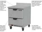 Beverage Air WTRD27AHC-2 27'' 2 Drawer Counter Height Worktop Refrigerator with Side / Rear Breathing Compressor - 7.3 cu. ft.