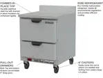 Beverage Air WTRD27AHC-2-FIP 27'' 2 Drawer Counter Height Worktop Refrigerator with Side / Rear Breathing Compressor - 7.3 cu. ft.