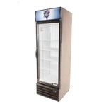 Bison Refrigeration BGM-15 23.9'' Black 1 Section Swing Refrigerated Glass Door Merchandiser