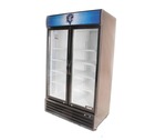 Bison Refrigeration BGM-35 44.5'' Black 2 Section Swing Refrigerated Glass Door Merchandiser