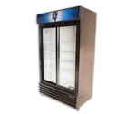 Bison Refrigeration BGM-35-SD 44.5'' Black 2 Section Sliding Refrigerated Glass Door Merchandiser